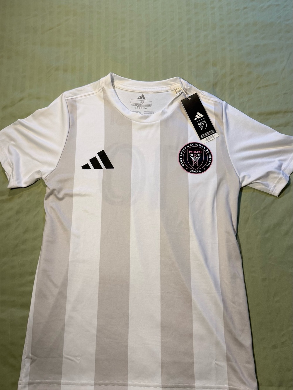 adidas Inter Miami White and Pink Club Crest Jersey-kids